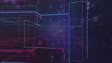 三维科技空间霓虹线条穿梭时空开场AE模板视频的预览图